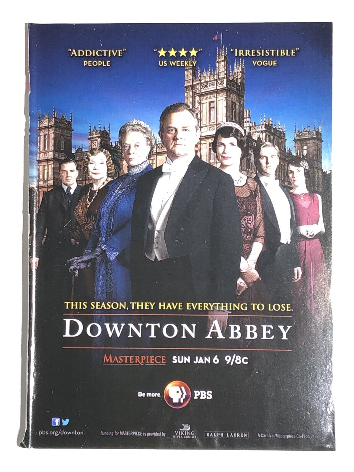2013 Downton Abbey PBS Print Ad New Yorker Magazine Advertisement