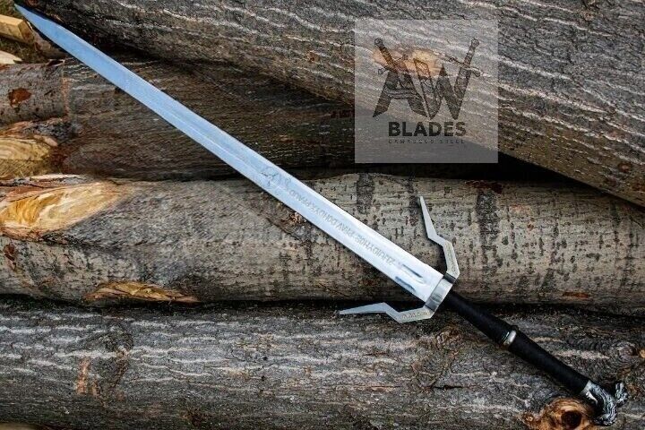 Silver Rune Of Geralt Of Rivia The Witcher 3 Sword Replica with Scabbard