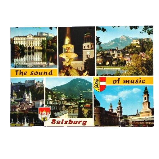 Salzburg Austria The Sound of Music Multiview Postcard Residence Cathedral