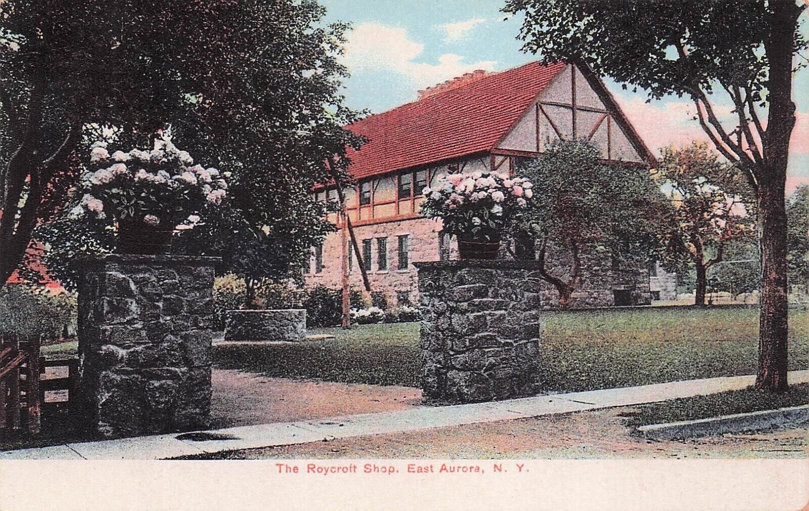 Postcard Vintage (1) NY, East Aurora The Roycroft Shop C7415 P 4/8/1909 (#539)
