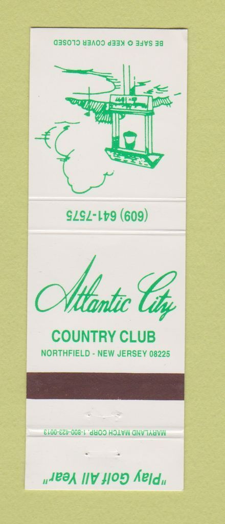 Matchbook Cover - Atlantic City Country Club Northfield NJ #2