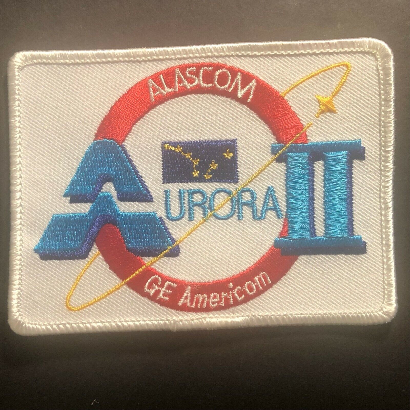 Vintage NASA Alascom Aurora II GE Americom Embroidered Patch 