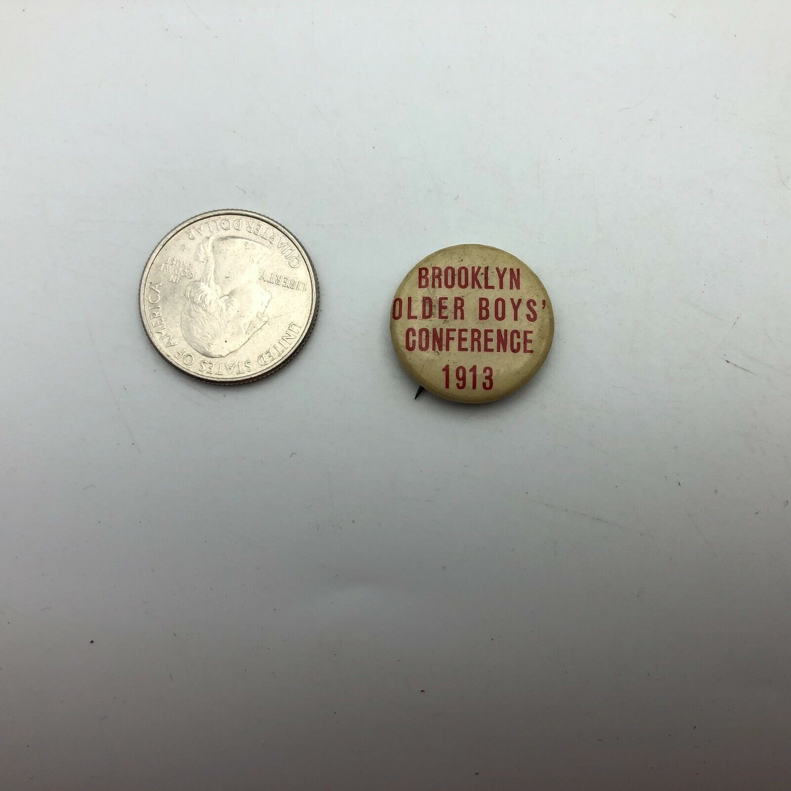 1913 Brooklyn NY Older Boys Conference Badge Button Pinback Vintage Antique F5 