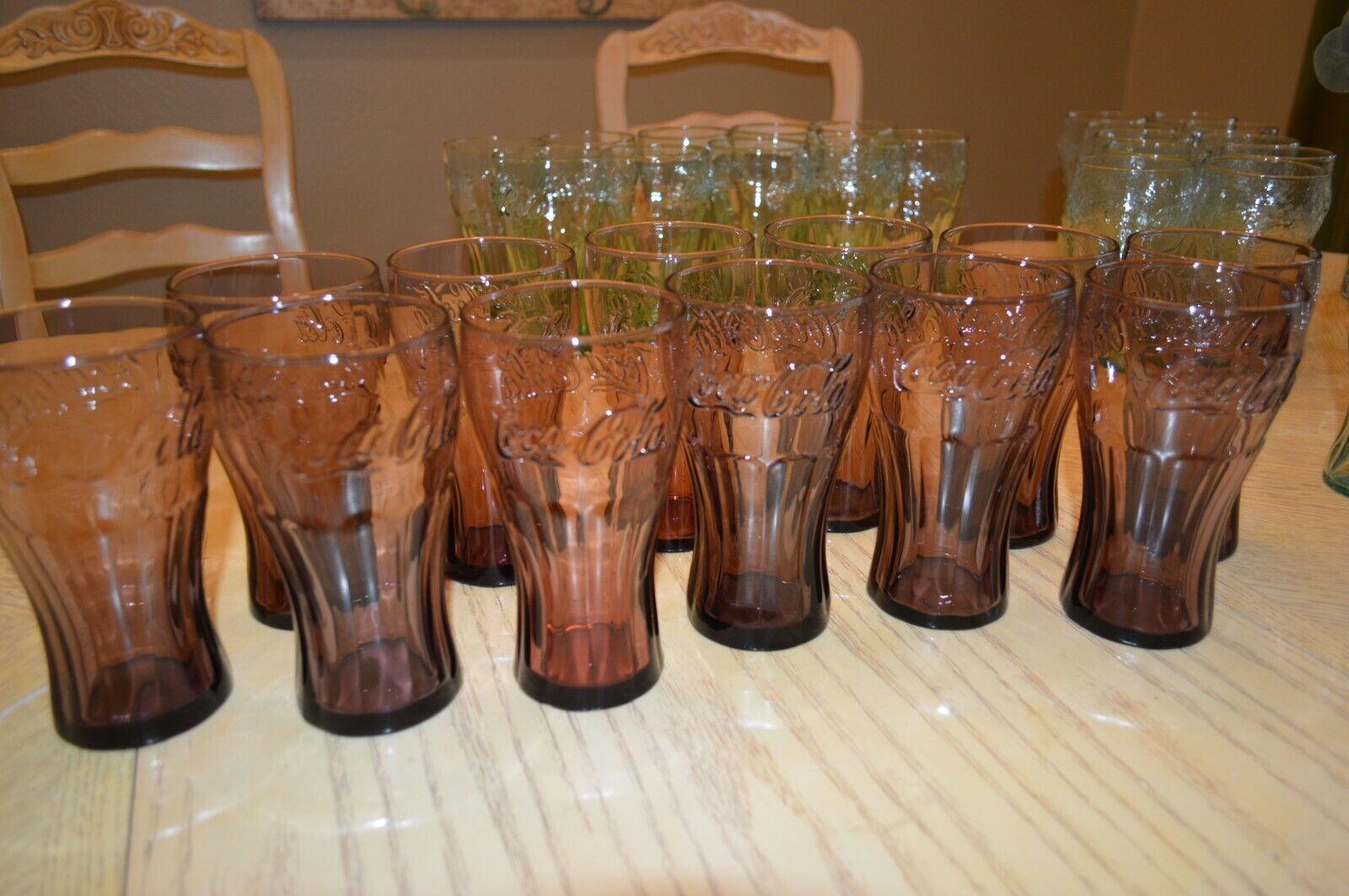 Lot of 12 Vintage Coca-Cola Coke Brown Amber Tint Glass Cup Tumbler 6\