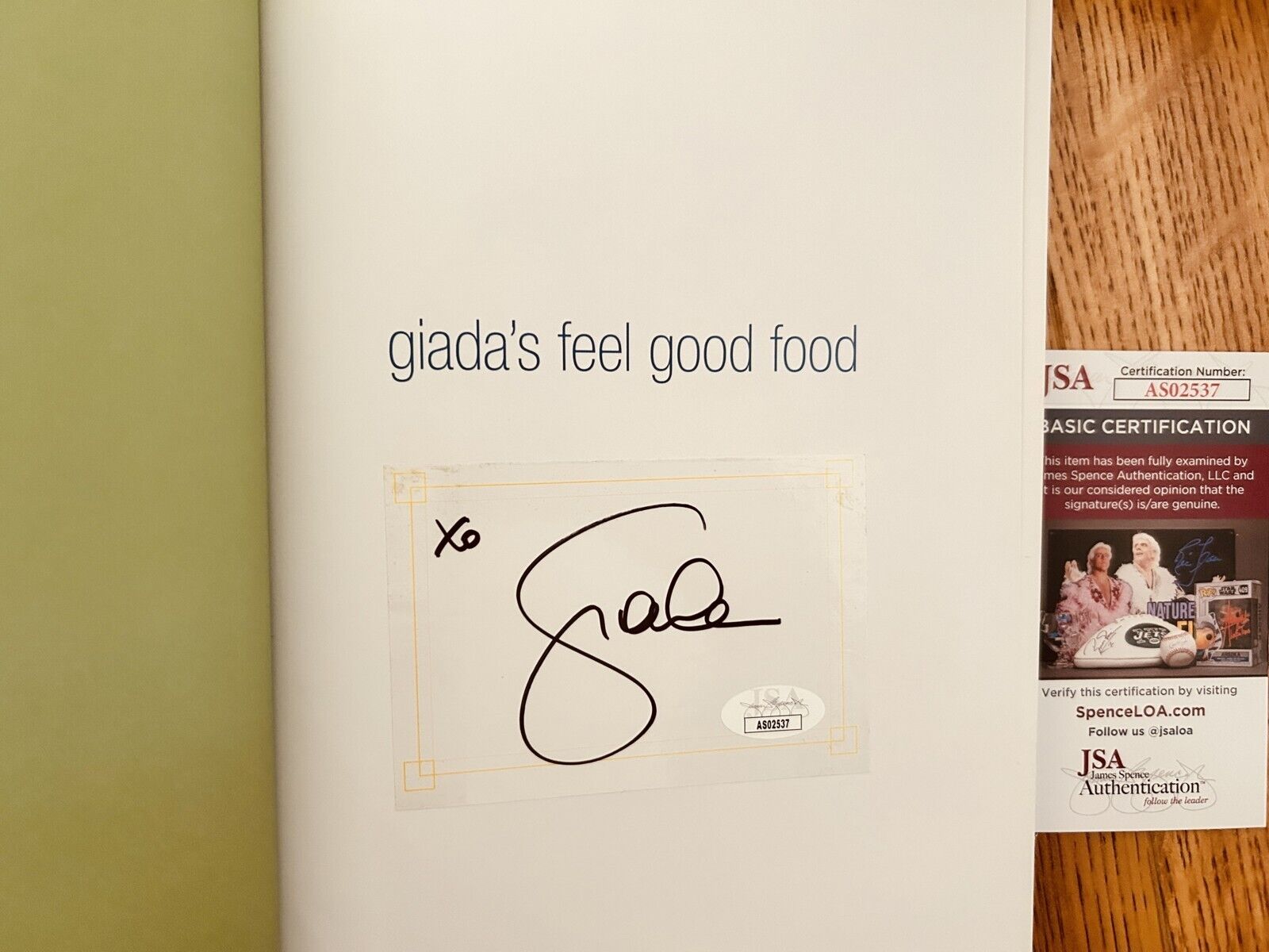 Giada De Laurentiis autograph auto signed Feel Good Food hardcover cookbook JSA