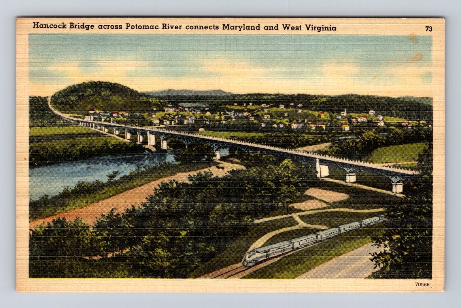 MD-Maryland, Hancock Bridge, Antique, Vintage Travel Souvenir History Postcard