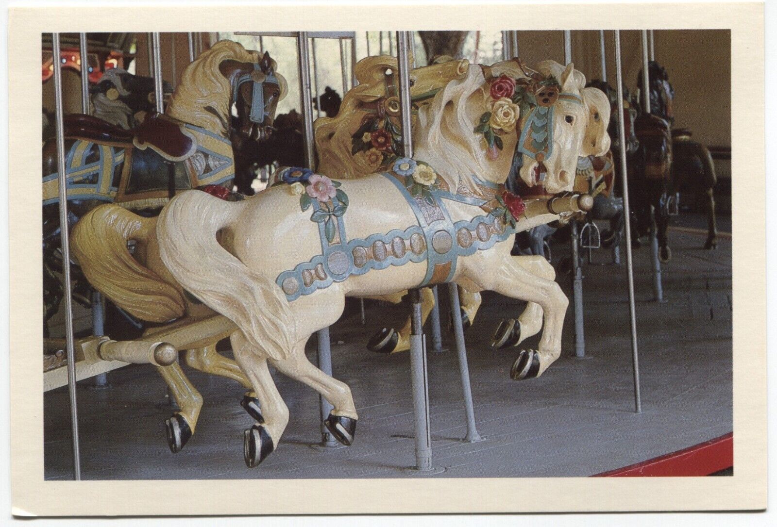 Postcard Chrome Amusement Park Elitch Gardens, Denver, CO, Carousel