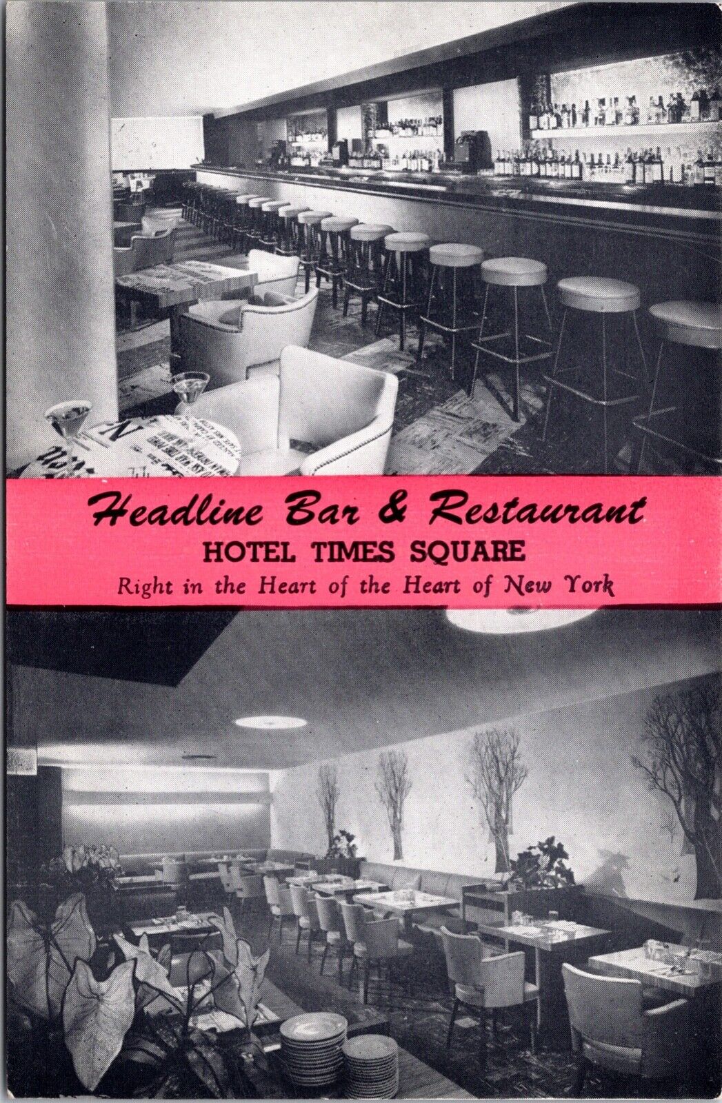 Postcard Headline Bar and Restaurant Hotel Times Square New York City~134927