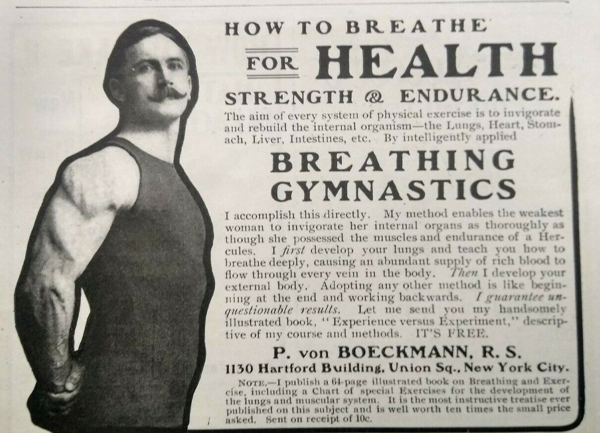 1902 Paul Von Boeckmann Strongman Photo Fitness Vintage Print Ad