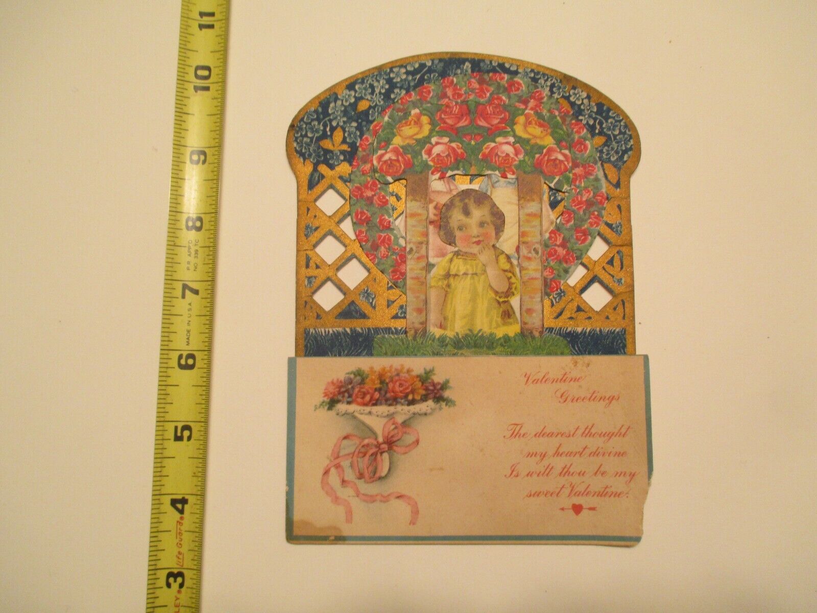 Vintage Valentine The Dearest thought 3D Stand up A162