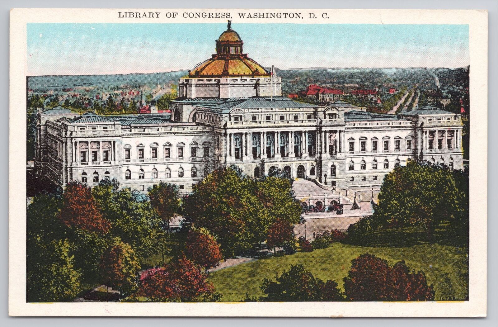 Postcard  Library of Congress No Flag View Washington DC