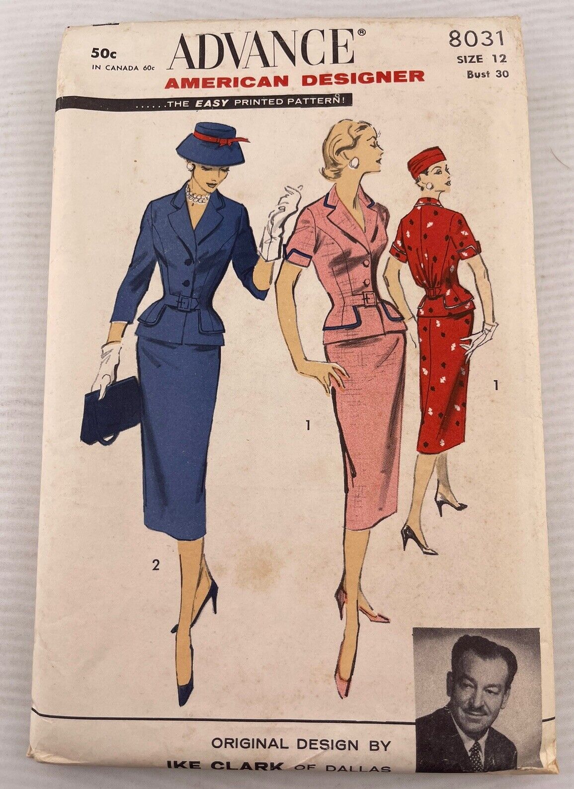 Vintage Advance Easy Printed Pattern 8031 Misses\' Suit Size 12 Bust 30