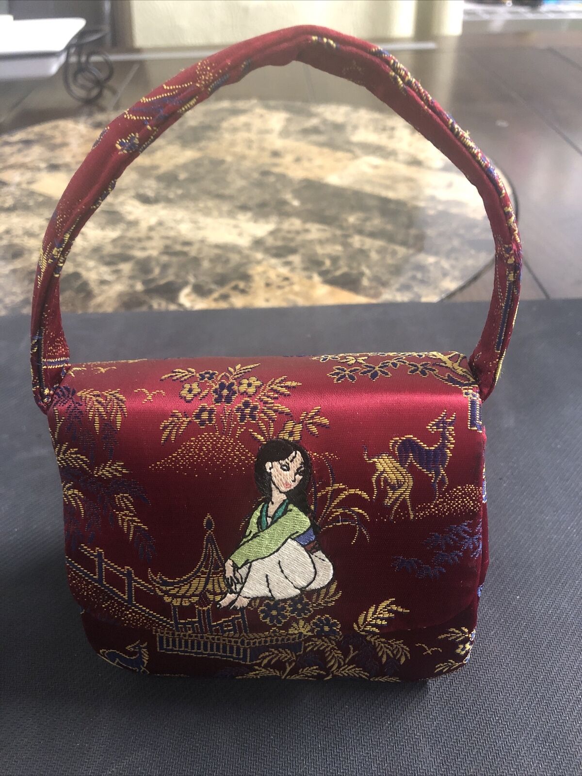 Mulan Kids 4.5” Purse Disney Store Embroidered Official Preowned