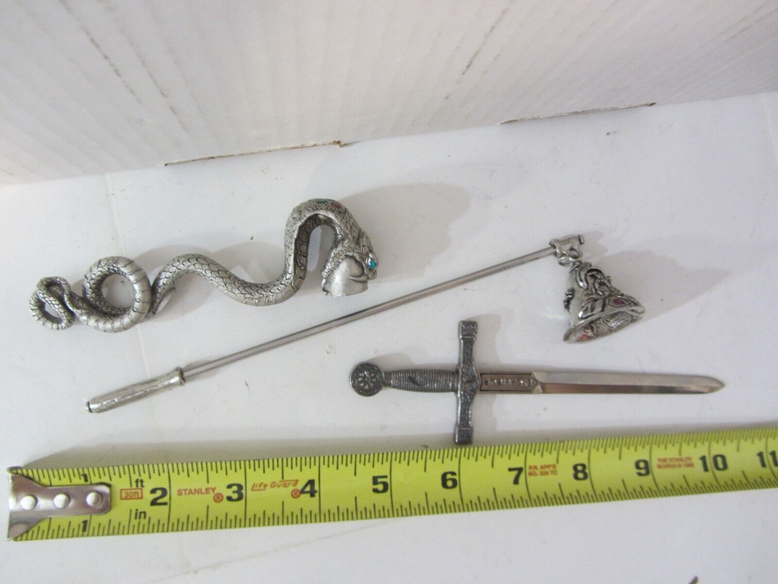 Snake Wizard Comstock Pewter Candle Snuffer w/ EXCALIBUR sword - 3 fantasy items