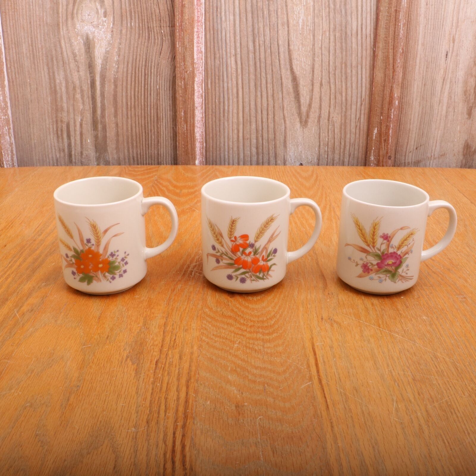 3 Floral Made In Japan Collectible Coffee Mug Tea Cups
