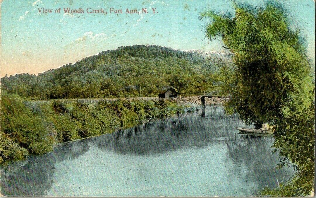 1910. FORT ANN, NY. VIEW OF WOODS CREEK. POSTCARD.