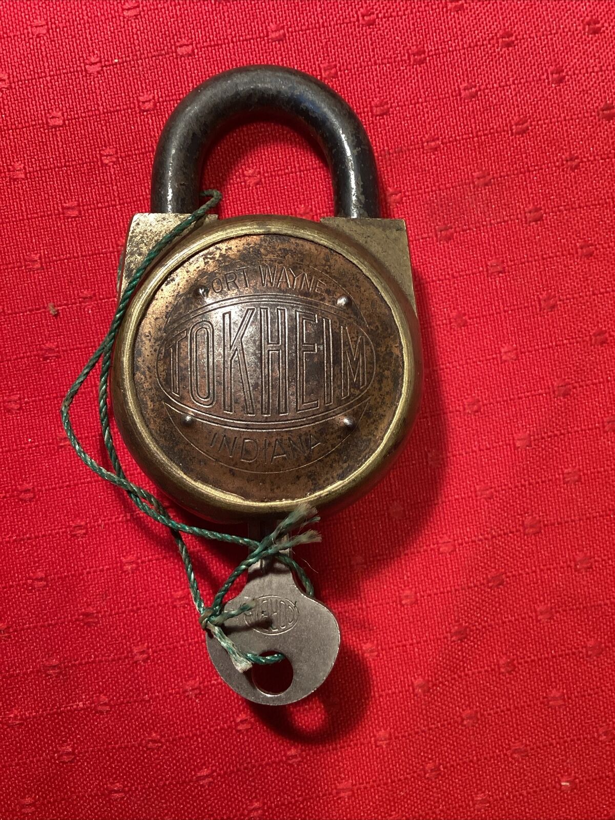 Vintage Tokheim Padlock Fort Wayne Indiana Brass Lock With Key