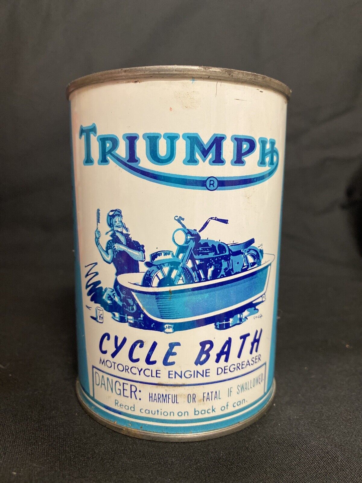 Triumph Cycle Bath Motorcycle Pint Can TEMPORARY PRICE CUT