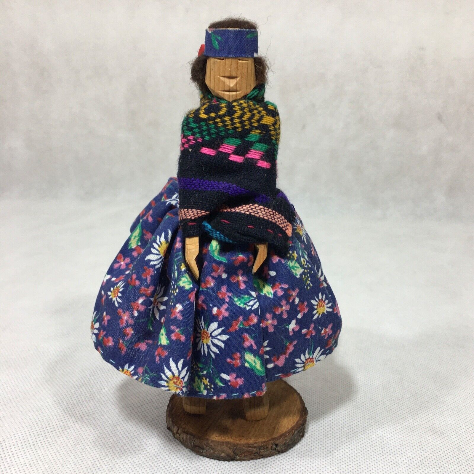 Tarahumara Wood Doll Mexican Folk Art Hand Carved