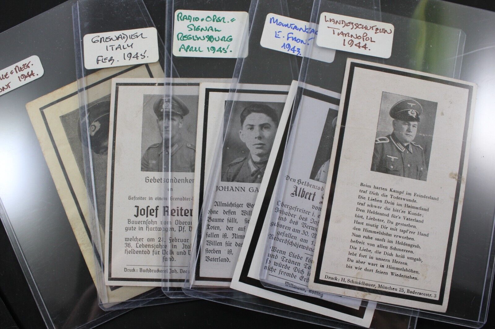 German World War II WWII Military Soldier Death Cards