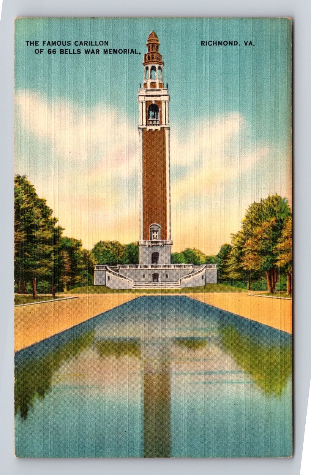 Richmond VA-Virginia, Famous Carillon, Antique, Vintage Souvenir Postcard