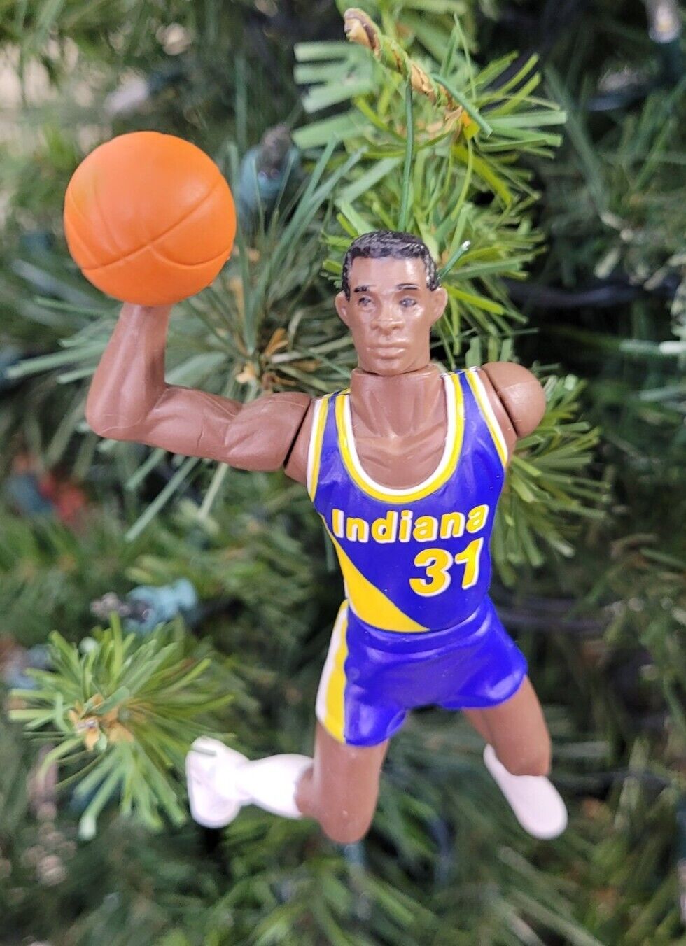 Reggie Miller Indiana Pacers Basketball NBA Xmas Tree Ornament vtg Jersey #31 