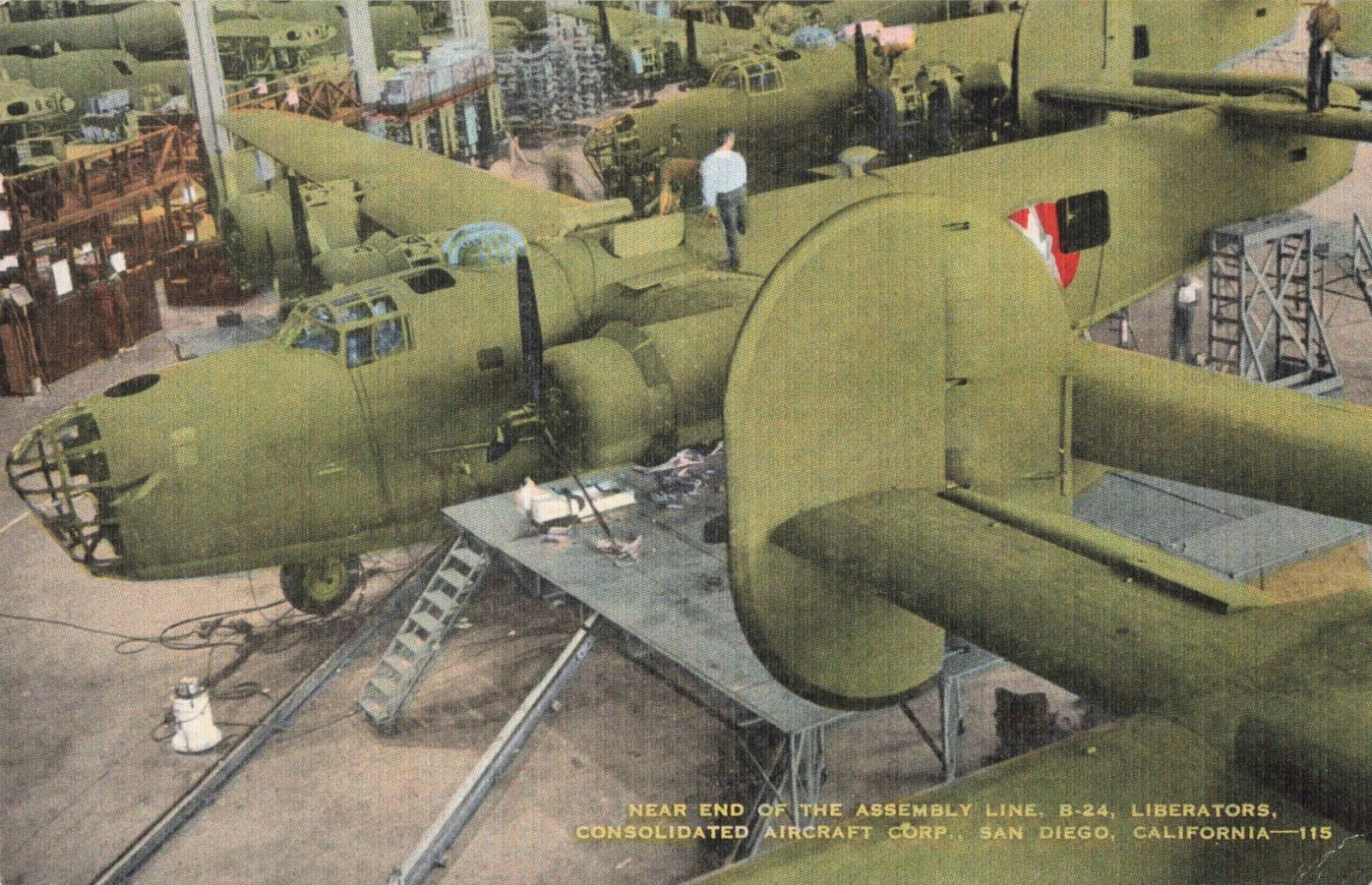Consolidated Aircraft Corp. San Diego California B 24 Liberators Postcard 412