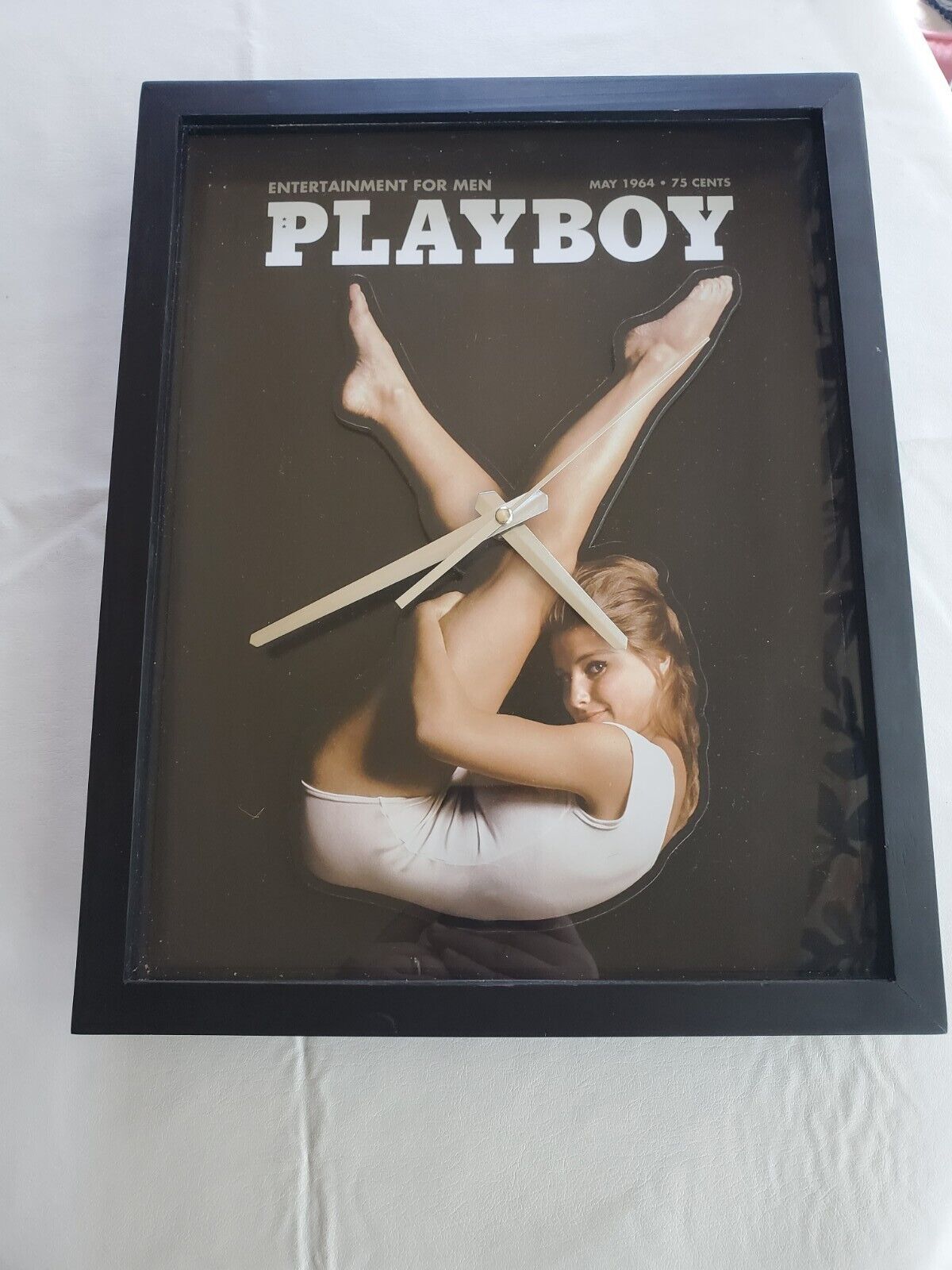 Playboy Shadow Box Clock May 1964 Donna Michelle Ronne Tested