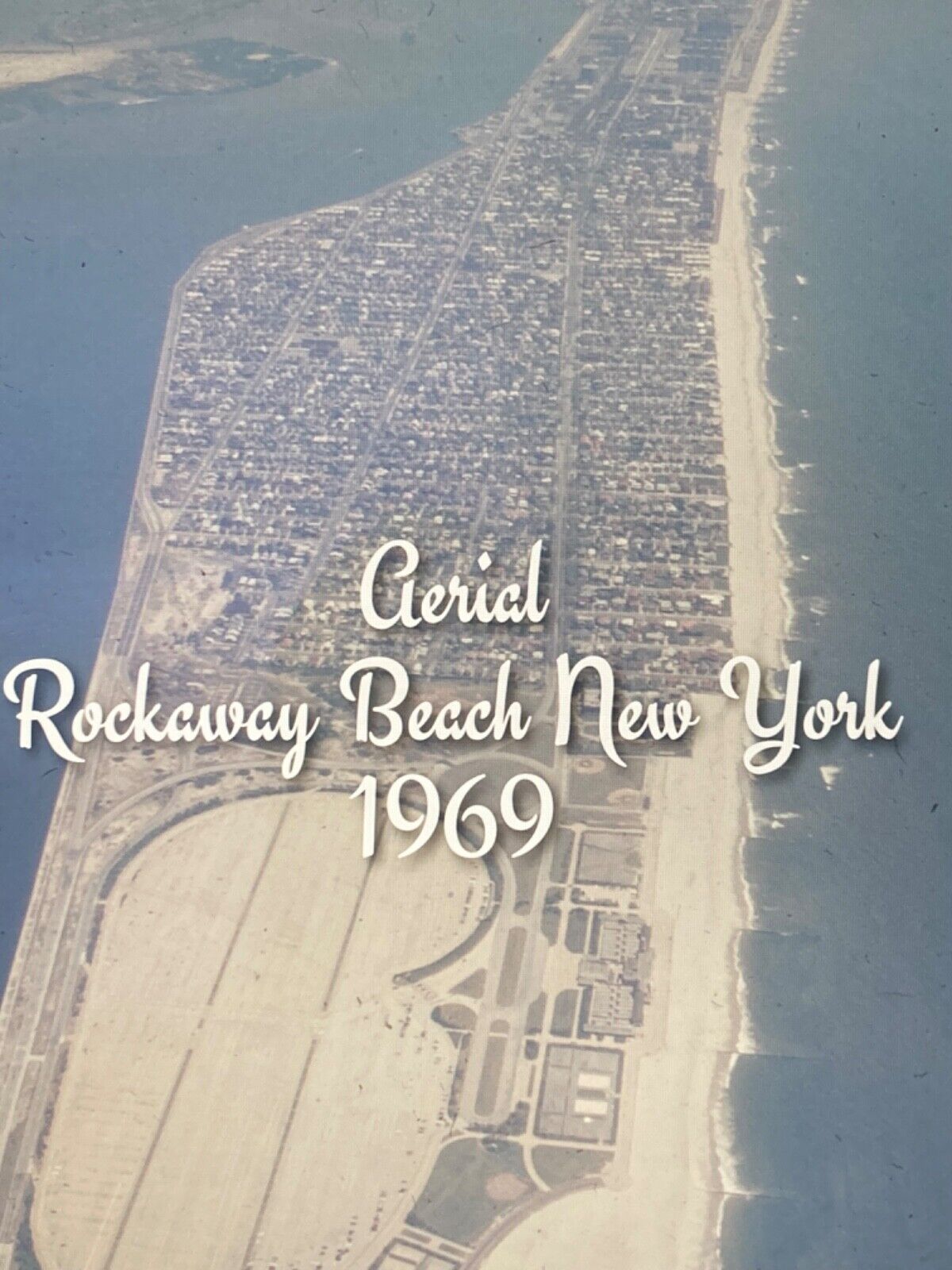 35mm slide Aerial Rockaway Beach, New York - 1969