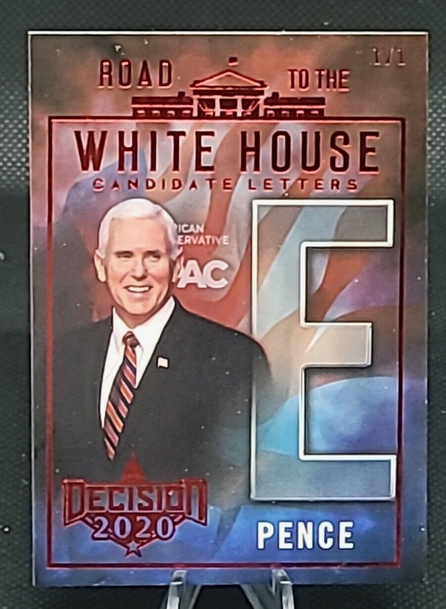 MIKE PENCE 2020 LEAF CARD #d 1/1 DECISION RARE RED FOIL ROAD TO THE WHITE HOUSE