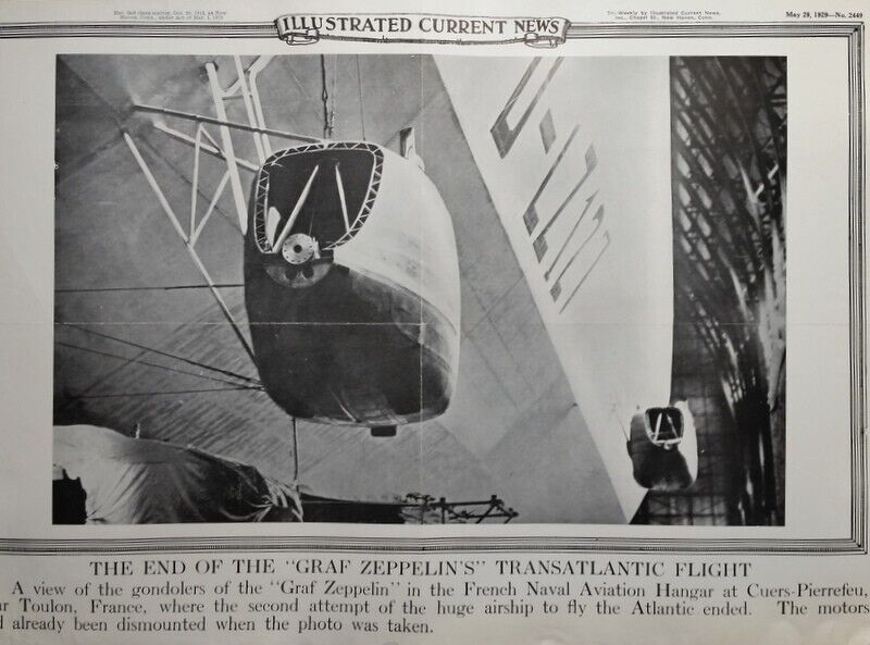 May 29, 1929 Illustrated News Poster End of Graf Zeppelin\'s Transatlantic Flight
