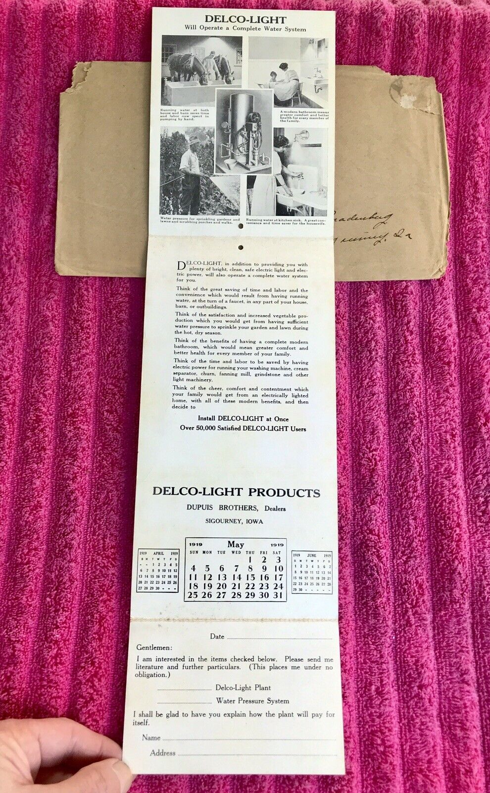 9 Large Earl Christy Fldt Sample Calendars & Envelopes, 1918, Delco-Lights VG+++
