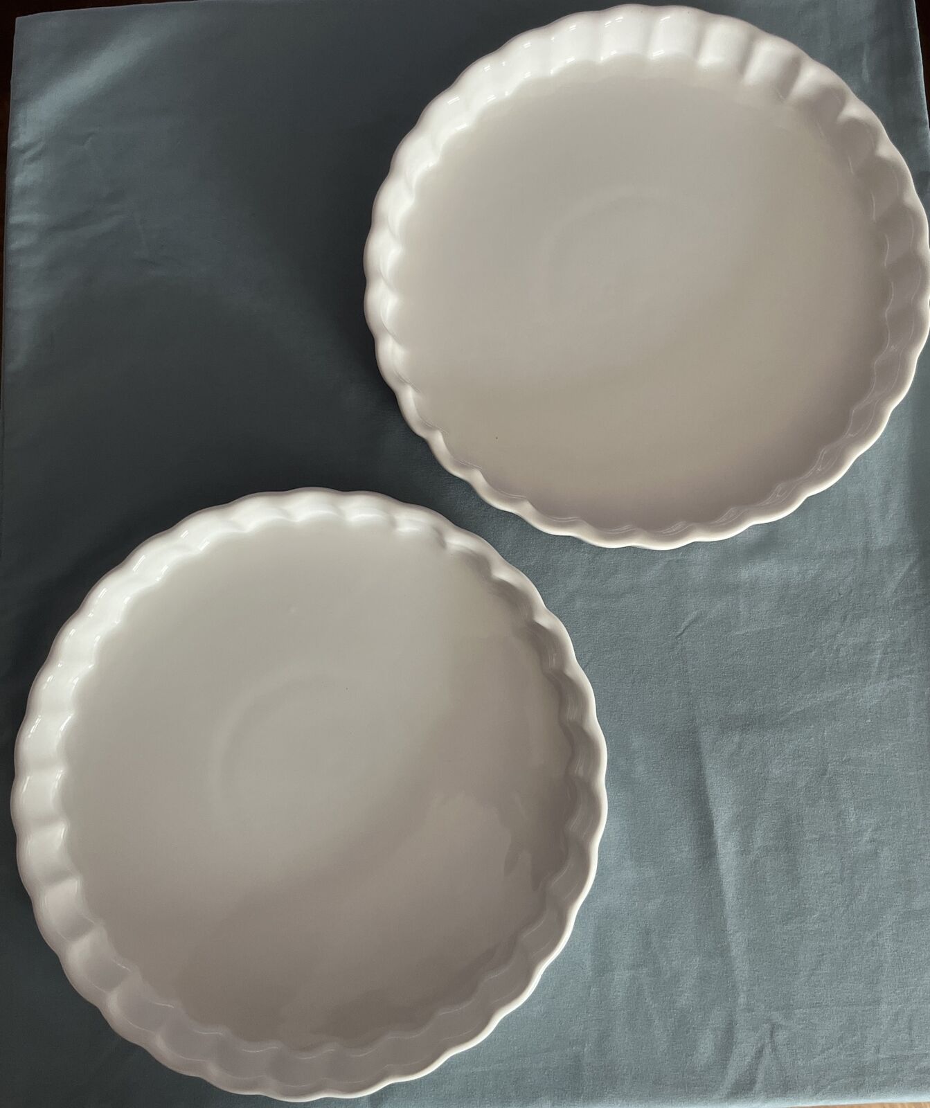 Wilton Indulgence Ceramic Quiche Tart Pie Pan Dish Stoneware White 2 Pcs 10.5”