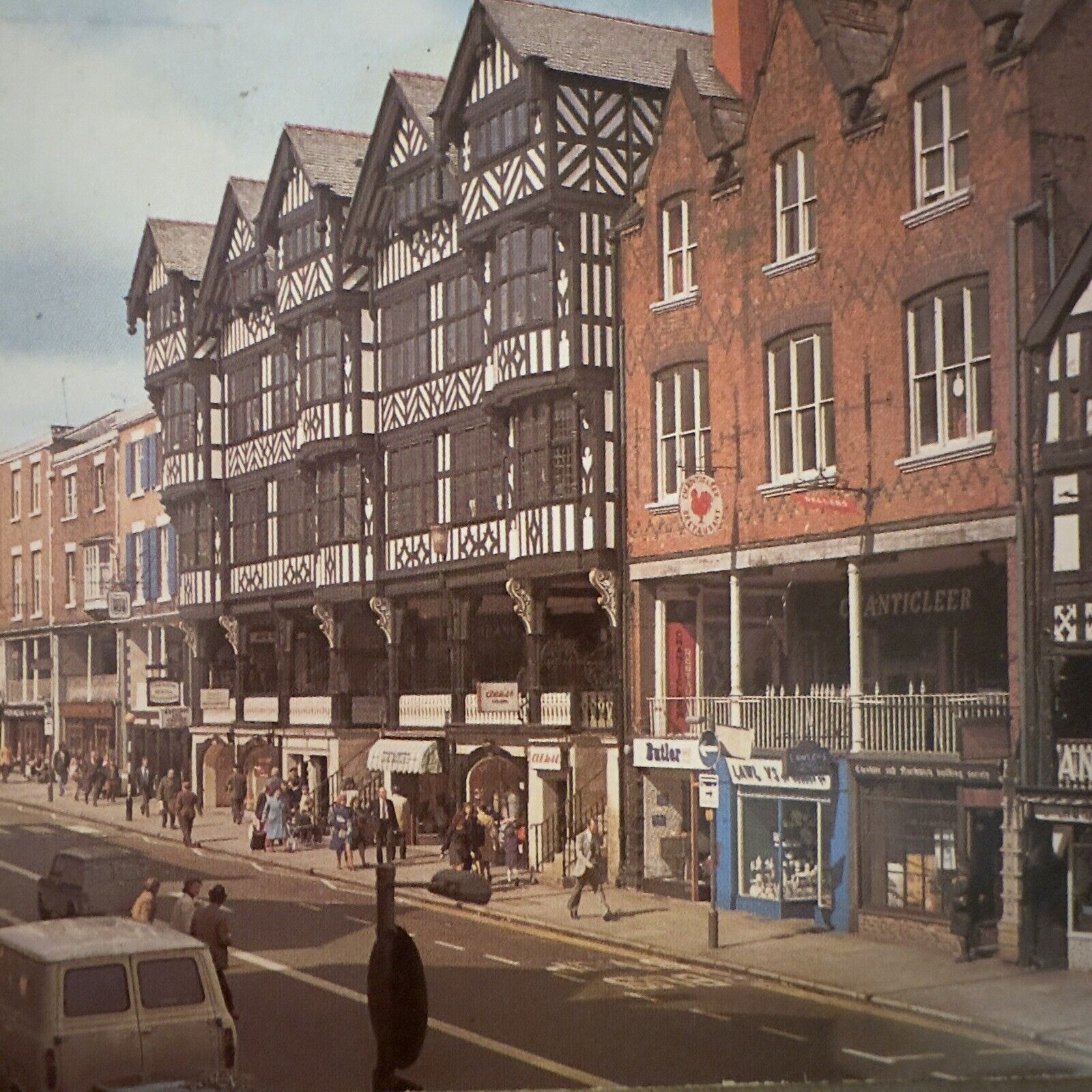 Chester United Kingdom Bridge Street Rows England Postcard VINTAGE 1978