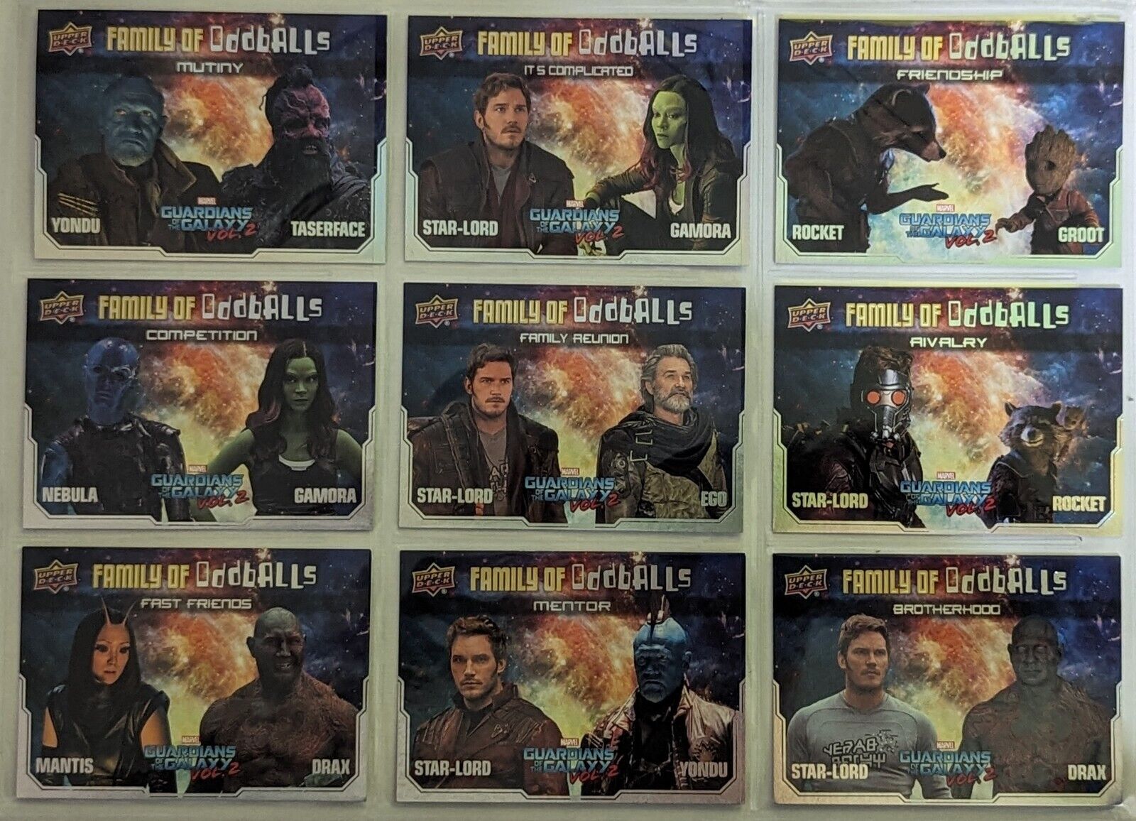 2017 Upper Deck Guardians Of The Galaxy Vol 2 Family Of Oddballs 12 Card Set