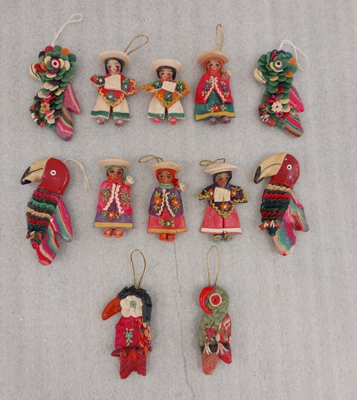 Lot 12 VTG. Marzipan Figures Made in Ecuador/OLE PUERTO RICO. Handmade. SIZE 3