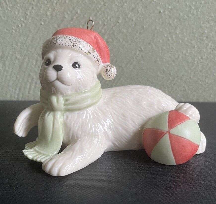 Lenox  Santa’s Polar Pal Seal Porcelain Christmas Ornament