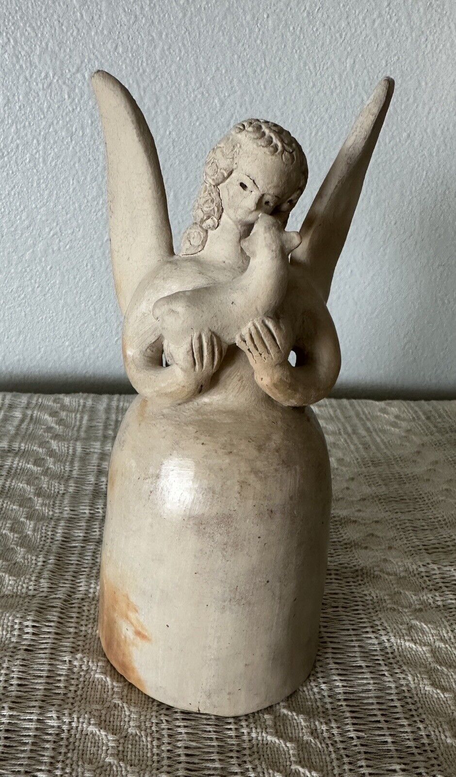 Chinaulta Ceramic Angel Candle Holder from Guatemala Artisan Vintage 1980’s