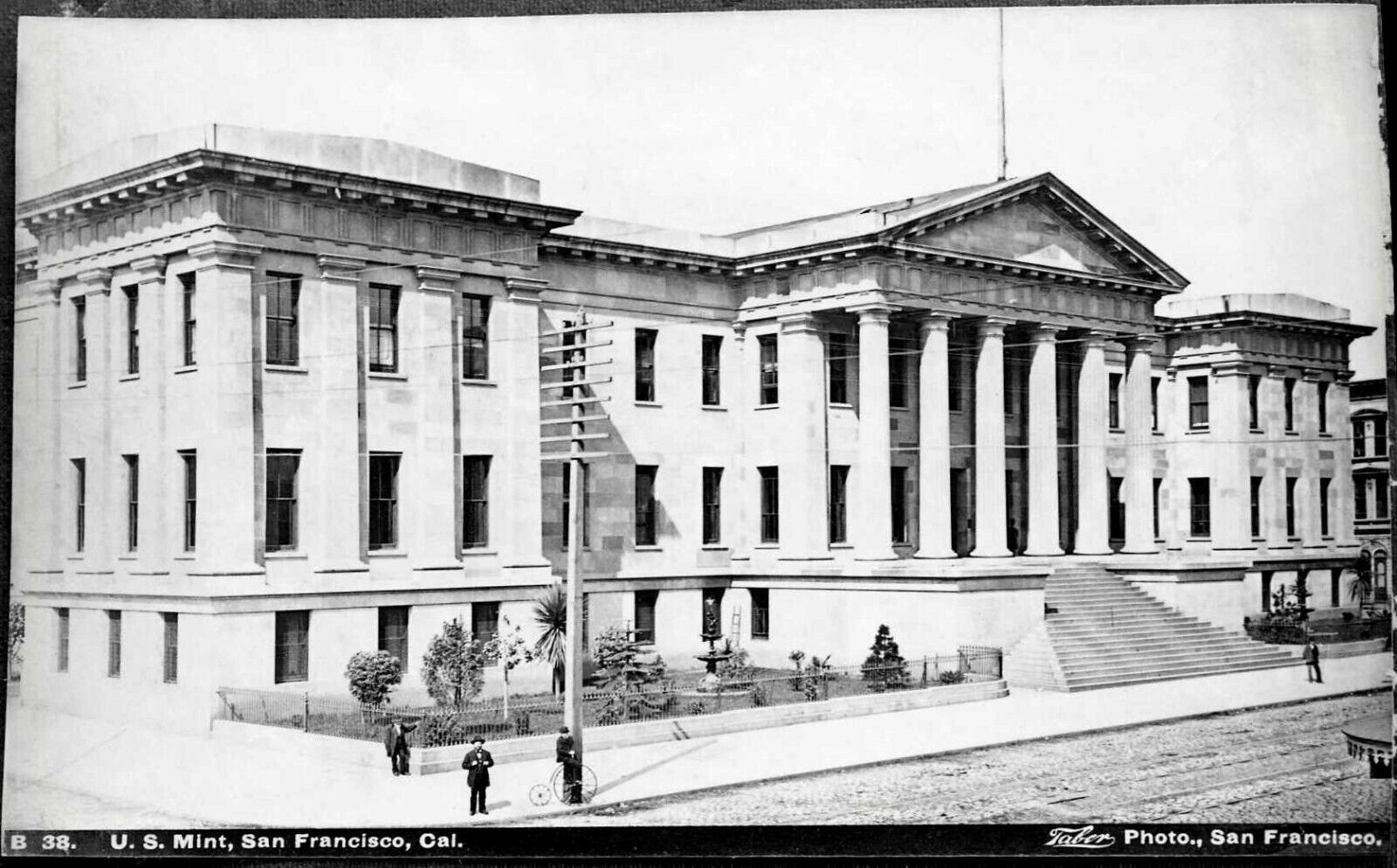c.1880s SAN FRANCISCO CA I.W. TABER NEGATIVE~THE OLD UNITED STATES MINT BUILDING