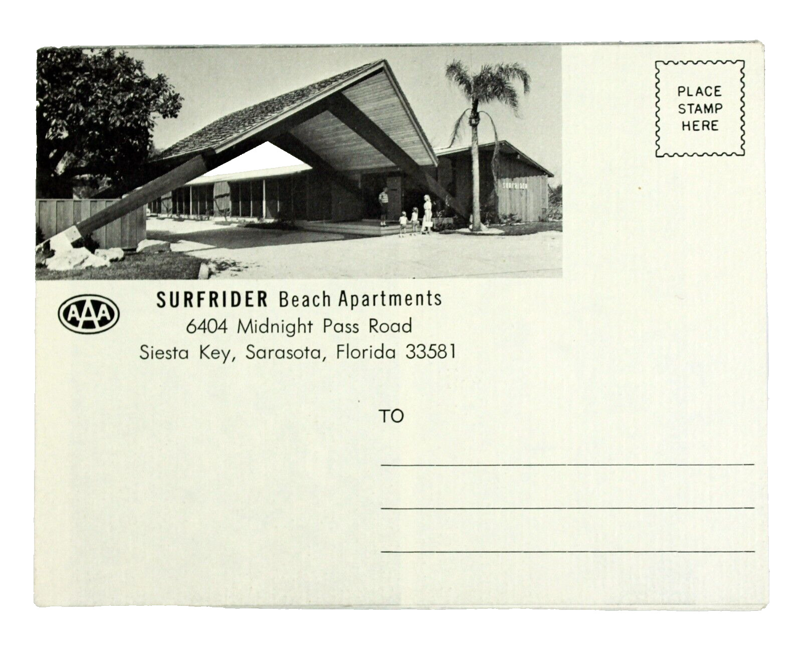 Vtg Surfrider Beach Apartments SIESTA KEY FLORIDA Fold Out Ad Mailer Sarasota