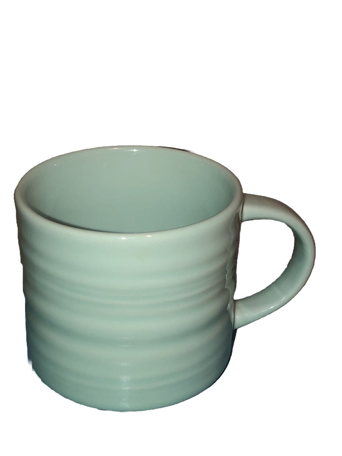 Starbucks 2014  Mint Green Ripple Stackable Mug Nice