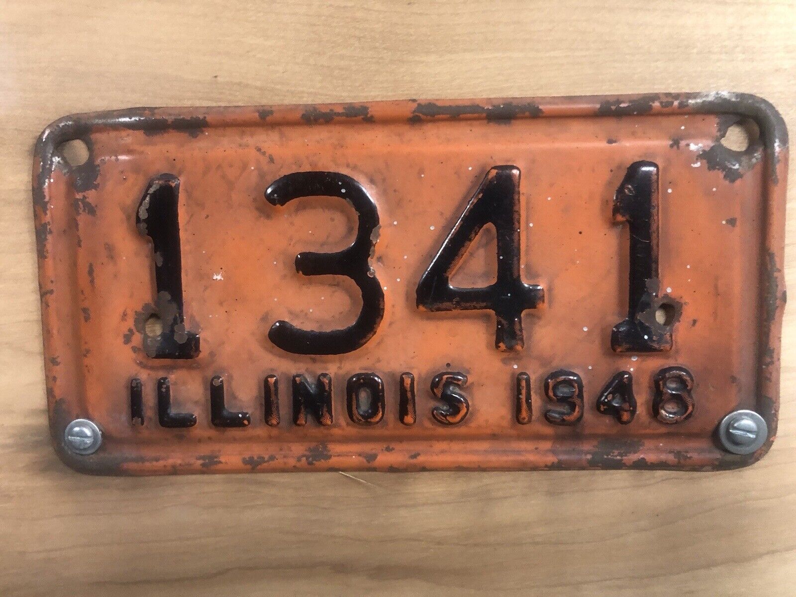 1948 Illinois motorcycle license plate panhead 