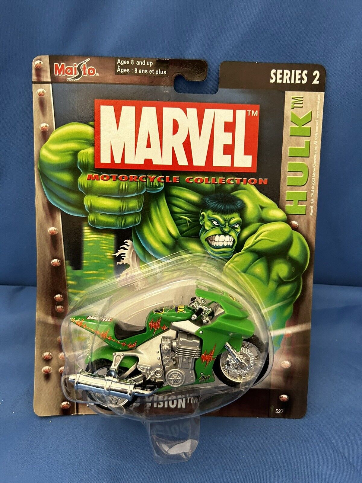 Maisto Marvel Series 2 Incredible Hulk Blurred Vision Die Cast Motorcycle MISB