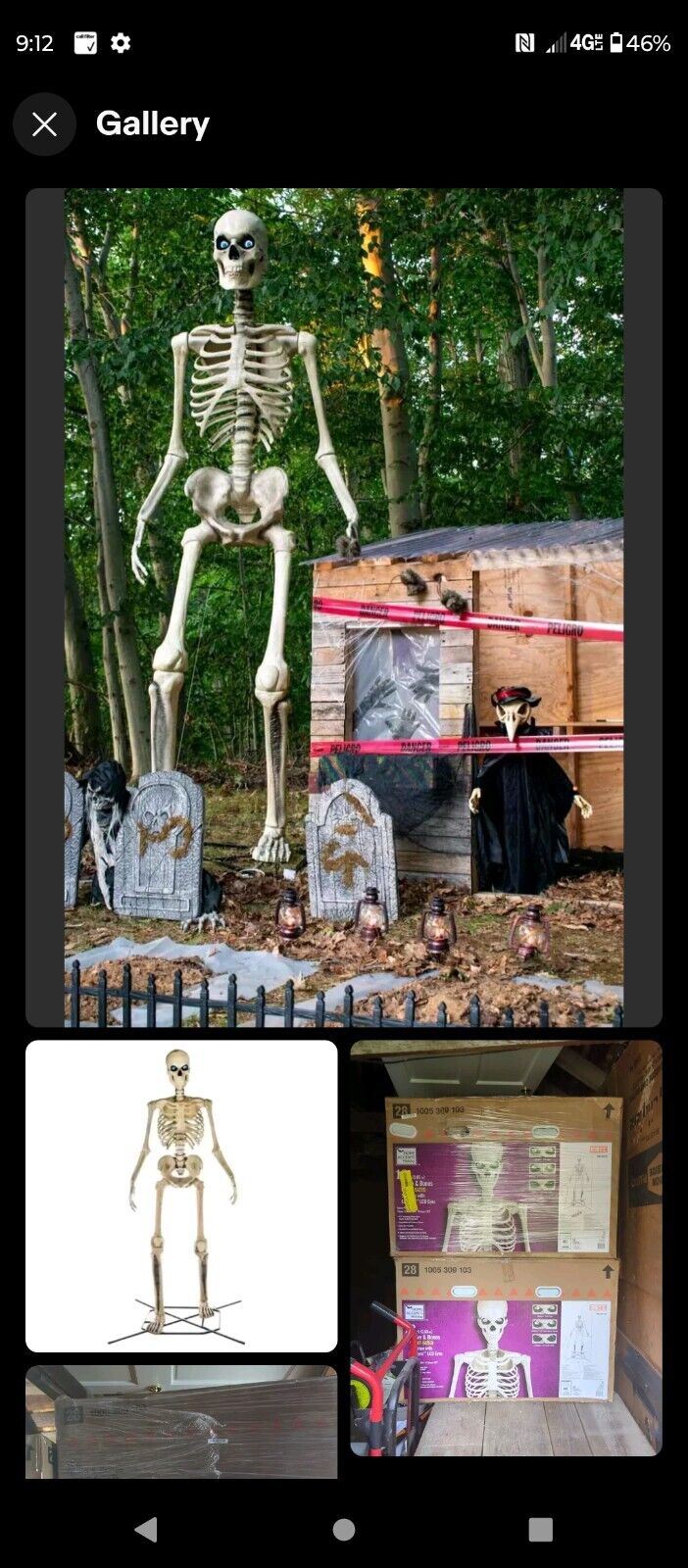 Home Depot 12 Ft Giant-sized Skeleton with LifeEyes(TM) LCD Eyes - 8 Eye Options