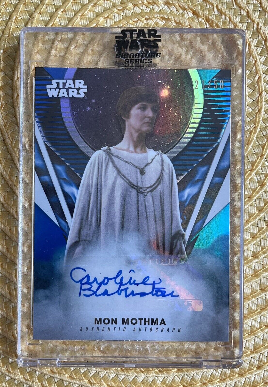 CAROLINE BLAKISTON as MON MOTHMA 2023 Topps Star Wars Signature Series # 21/50