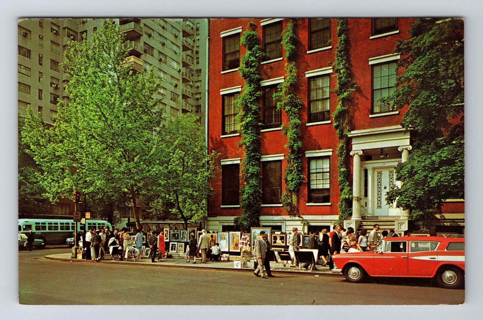 New York City NY-Greenwich Village, Antique, Vintage Postcard