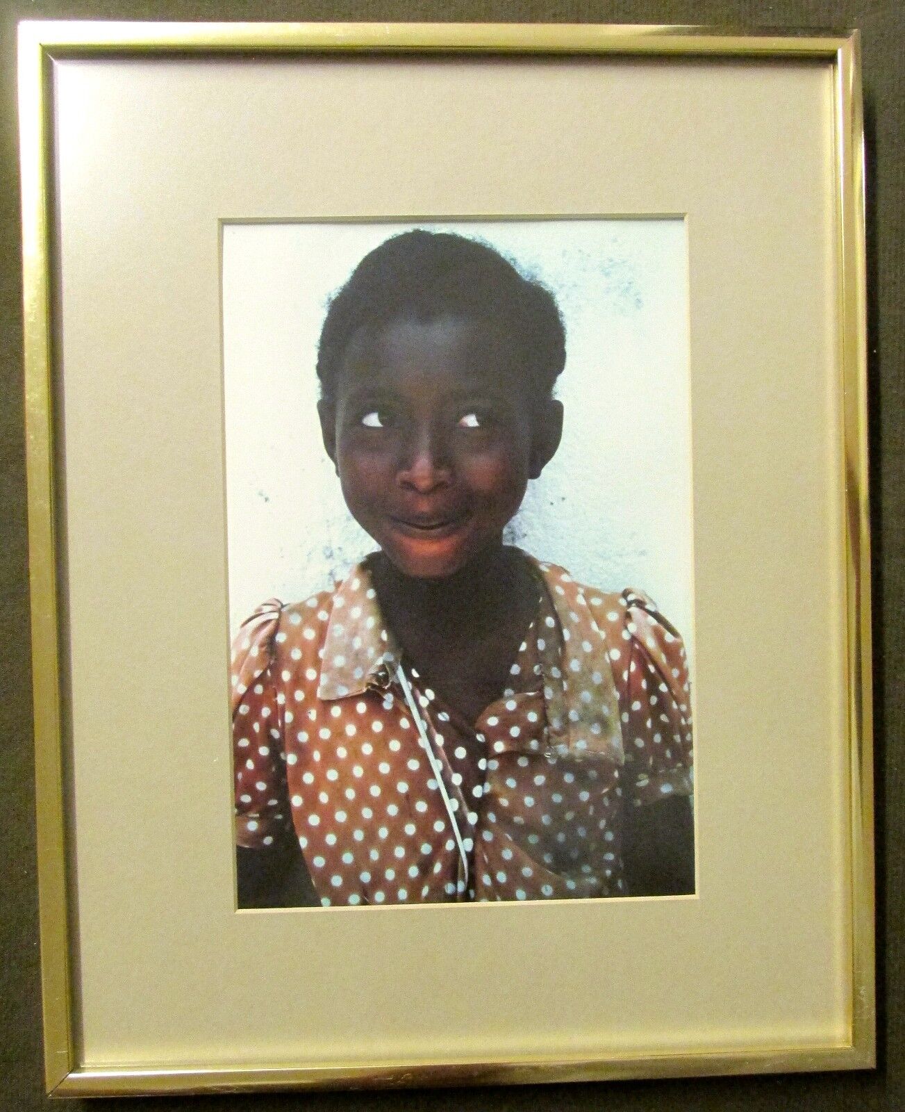 Vintage Haiti PHOTO PRETTY YOUNG HATIAN GIRL Framed US AID Embassy Photographer