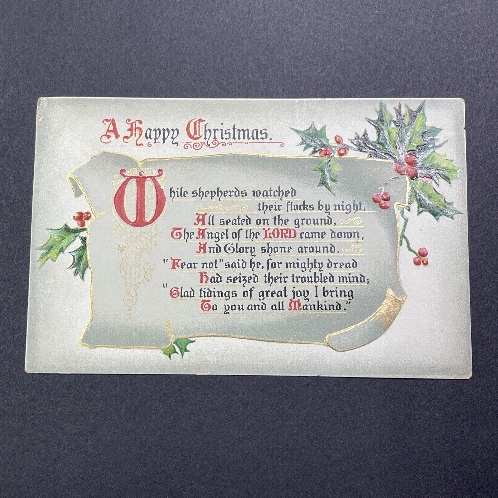 Antique 1912 Christmas Postcard Elizabethville Ontario Stamp Thomas White V2503