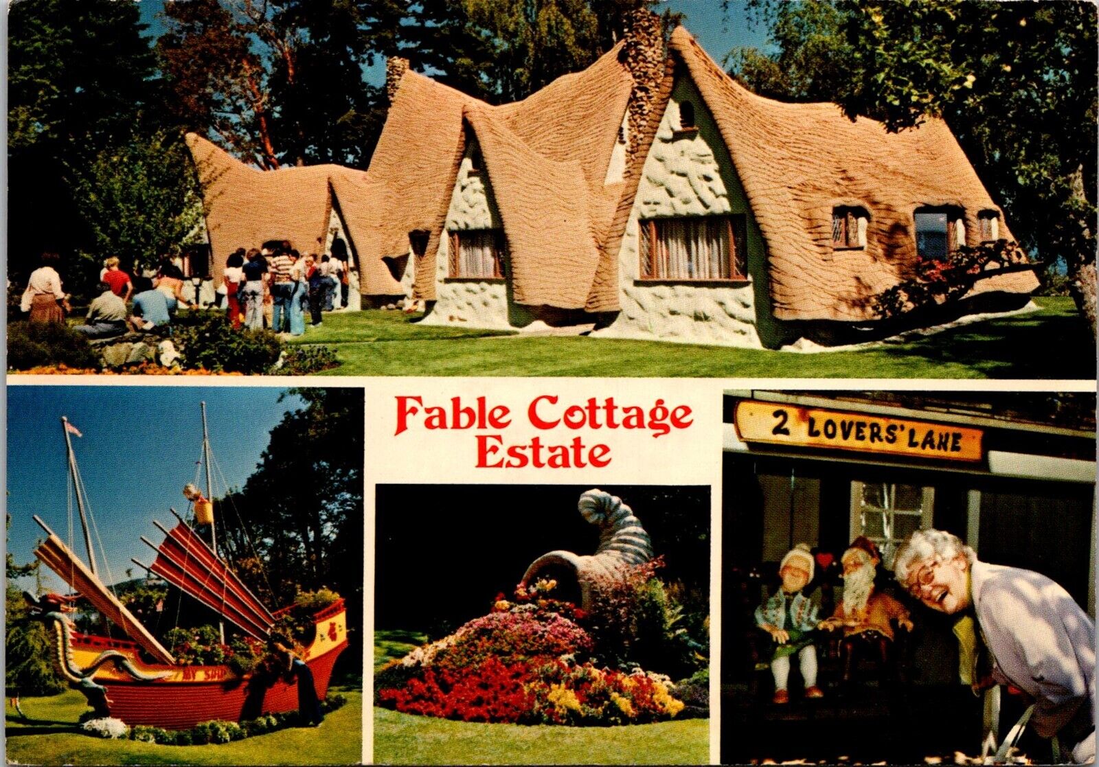 Fable Cottage Estate Multi Views, Marine Drive, Victoria BC Postcard Q56