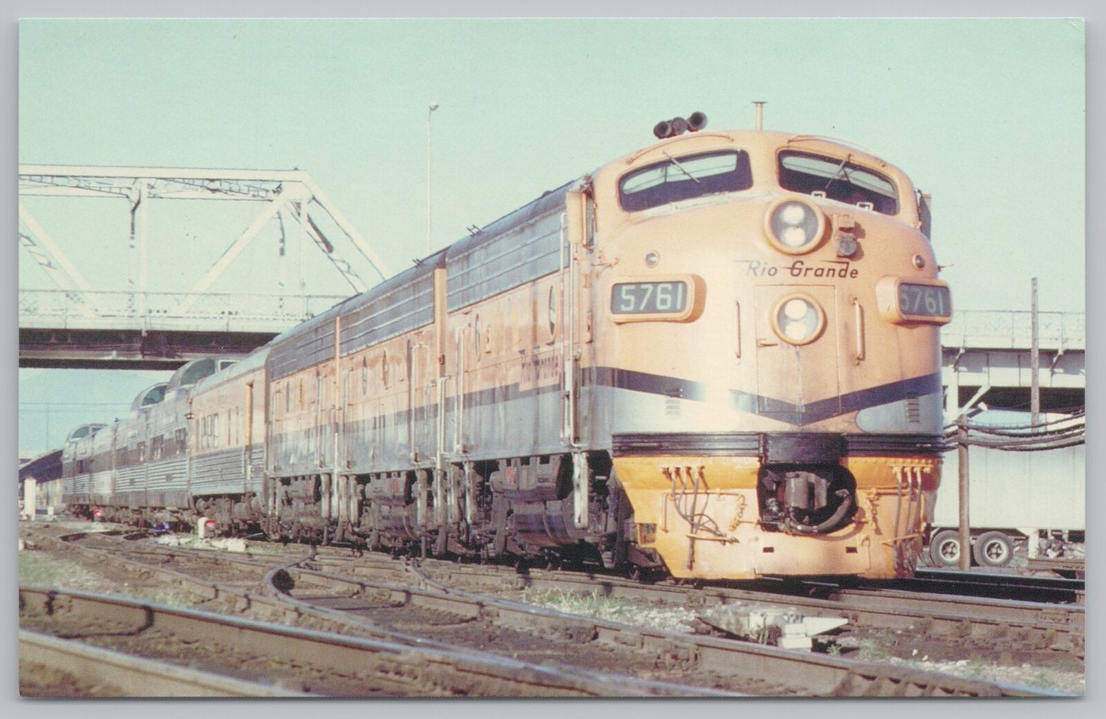 Transportation~Three Denver & Rio Grande F7 Trains~Vintage Postcard